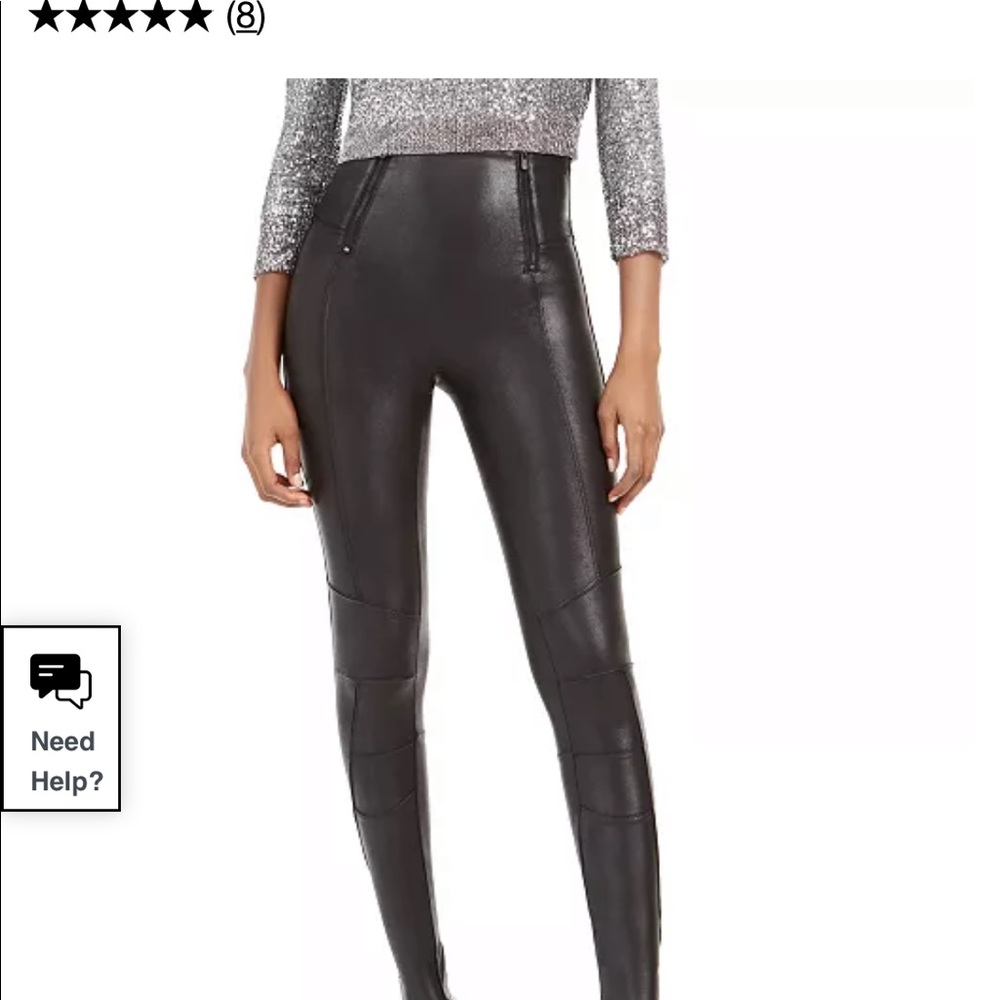 Spanx faux leather Hip-zip moto leggings Large
